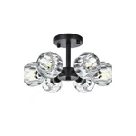 Elegant Lighting Eren 6 14" Flush Mount, Black/clear - 3505F14BK. Fixed Price $164.00.