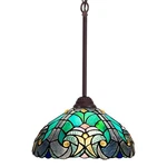 Tiffany Pendant Fixtures 12" Wide Sea Green Stained Glass Light.... Fixed Price $163.40.