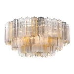 Crystorama Addis 16LT Flush Mount, Chrome/tronchi Glass Autumn ADD-331-CH-AU. Fixed Price $2238.40.