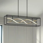 Possini Euro Cheva 35 1/2" Wide Black Sand Gold Led Island Pendant. Fixed Price $499.99.