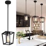 Sglfarmty 1-LIGHT Black Pendant Lights Kitchen Island, Farmhouse Cage. Fixed Price $65.12.