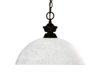 Z-lite 100701BRZ-DWL14 Bronze Riviera 1-LIGHT Pendant With Glass Shade. Fixed Price $146.00.