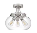 Dsi 13 In. 3-LIGHT Brushed Nickel Contemporary Semi-flush Mount With Clear Obd. Fixed Price $33.79.