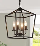 Amzasa Ul Listed Black Industrial 4 Light Lantern Chandelier Ceiling Fi.... Fixed Price $87.88.