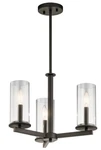 Kichler 43997OZ Crosby 18" 3-LIGHT Clear Semi Flush Chandelier In Olde Bronze. Fixed Price $249.97.