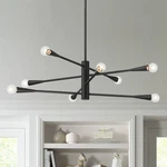 Possini Euro Livonia 29 1/2" Matte Black 8-LIGHT Sputnik Chandelier. Fixed Price $349.99.