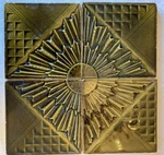 Usetco 12-INCH Tile Sunburst Medallion Olive Green Architectural Focal Fireplace. Fixed Price $475.00.