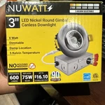 Nuwatt NW-GMB-35CT-N-R 3" Led Nickel Round Gimbal Canless Downlight 8. Fixed Price $25.99.