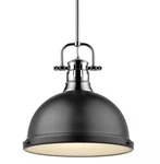 Golden Lighting Pendant Metal Dome Shade 3604-L Ch-blk, Chrome/matte Black. Fixed Price $59.99.