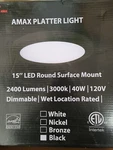 Amax Lighting LED-SM15DL-BLK Led,platter Round LIGHT,15 Black. Fixed Price $29.95.