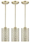 Doraimi 3 Pack Hanging Kitchen Crystal Pendant Lighting Brushed Bronze Finish. Fixed Price $55.00.