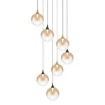 Eurofase Lighting 48928 Iissa 21"W Chandelier Gold-black / Amber Glass. Fixed Price $1695.00.