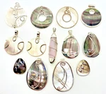Mother Of Pearl & Shell Pendants .925 Sterling Silver Various Styles And Sizes. Fixed Price $12.99.
