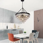 Modern Crystal 9-LIGHT Black Chandelier Luxury Round Ceiling Pendant Lamp. Fixed Price $179.94.