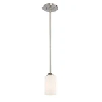 Z-lite Bordeaux 1 Light Mini Pendant, Brushed Nickel, Matte Opal 435MP-BN. Fixed Price $69.99.