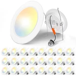 Amico Recessed Lighting 5/6 Inch, 24 Pack 5CCT Flat Led Can Lights, 2700K/300.... Fixed Price $110.83.