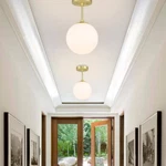 Globe Ceiling Light Vintage Semi Flush Mount Fixture White Glass Bedroom. Fixed Price $56.99.