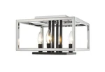 Z-lite 456F Chrome/black Quadra 4-LIGHT 13"W Flush Mount Square Ceiling Fixture. Fixed Price $287.18.