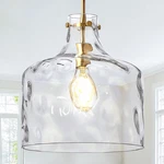 Catiner 16 Extra Large Farmhouse Pendant Light Hand-blown Hammered Glass Shade. Fixed Price $258.49.