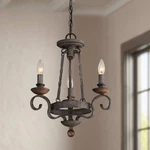 Quoizel Noble 15" Wide Rustic Black Mini Small Chandelier. Fixed Price $343.99.