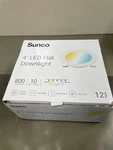 Sunco 12 Pack 4 Inch Recessed Lights, Led Baffle Trim, Selectable Cct 2700K/3000. Fixed Price $47.98.