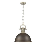 Golden Lighting 3602-L Rbz Duncan 14"W Pendant Rubbed Bronze / Aged Brass. Fixed Price $114.99.
