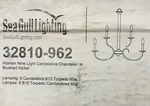 Sea Gull Lighting 32810-962 Holman Inch Brushed Nickel Chandelier. Fixed Price $179.99.