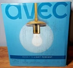 Avec Merrit Collection Modern Brushed Gold Pendant Light With Clear Globe Shade. Fixed Price $30.00.