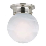 Satin Nickel Ceiling Light Fixture 1 Dome Glass Shade For Home Decor. Fixed Price $23.09.