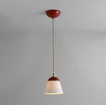 Original Btc Bone China Pendant Lights - White And Coral Red Set Of 3. Fixed Price $1950.00.