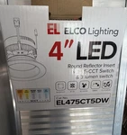 Elco Lighting 4" Led Round Reflector Insert W/ 5-CCT Switch. Fixed Price $55.00.