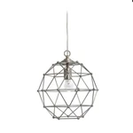 Brushed Nickel Hexagon Industrial Rustic Pendant Light By Elegant Designs. Fixed Price $64.99.