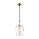 Livex Lighting 41226-01 Art Glass 18.5" One Mini Pendant, Antique Bra.... Fixed Price $154.38.