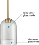 Yubole Brass Glass Mini Pendant Golden Finish. Fixed Price $35.00.