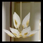 Gold Leaf Blossom Chandelier, Hudson Valley 10-LIGHT Handcrafted Glass, New. Fixed Price $990.00.
