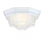 Hukoro 8.5 In 1-LIGHT Retro Textured White Outdoor Flush Mount Fixture. Fixed Price $29.99.