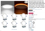 Meconard 4 Pack 6'' Ultra-thin Led Recessed Ceiling Light White. Fixed Price $26.00.