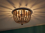 Kenroy Home 93136GBRZ Dumas 3-LIGHT Wood Bead Semi-flush Mount Golden Bronze. Fixed Price $40.00.