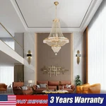 Crystal Chandelier French Empire Large Foyer Ceiling Light-gold Pendant Lamp Us. Fixed Price $155.61.