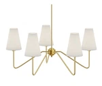 Electro BP30" Dia 5-ARM Classic Chandeliers Polished Gold With White Linen Sh.... Fixed Price $39.99.