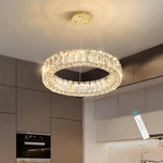 Haixiang Modern Crystal Chandelier Dimmable Led 16 Inch Ring Pendant Lights. Fixed Price $261.49.