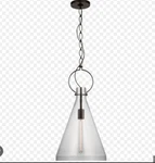 Suzanne Kasler Limoges Tall Pendant Clear Glass Shade Sk 5371NR-CG. Fixed Price $199.00.