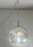 Mid Century Silver Mercury Glass Pendant Hanging Light Tested Rewired. Fixed Price $110.99.
