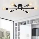 6-LIGHT Sputnik Chandeliers Black Modern Semi Flush Mount E26 Mid Century. Fixed Price $78.46.