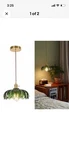 Xzhgcee Glass Pendant Light Vintage Fixtures For Kitchen Island Hardwire Green. Fixed Price $40.00.