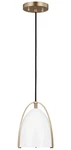 Trendy Lighting 1-LIGHT Hanging Pendant Satin Brass White Shade 6151801-848. Fixed Price $25.00.