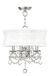Nib Classy Livex-lighting 6304-91 16" 4-LITE Glass Crystal Pendant Chandelier. Fixed Price $299.95.