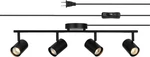 4-LIGHT Plug-in Track Lighting Matte Black, Adjustable Heads, Modern Design. Fixed Price $133.99.