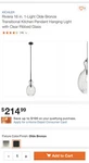 Kichler 16 Pendant Light With Clear Ribbed Glass. Fixed Price $80.00.