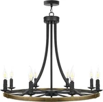 8-BULB Rustic Black Farmhouse Chandelier, Matte Lighting For Dining Room. Fixed Price $79.00.